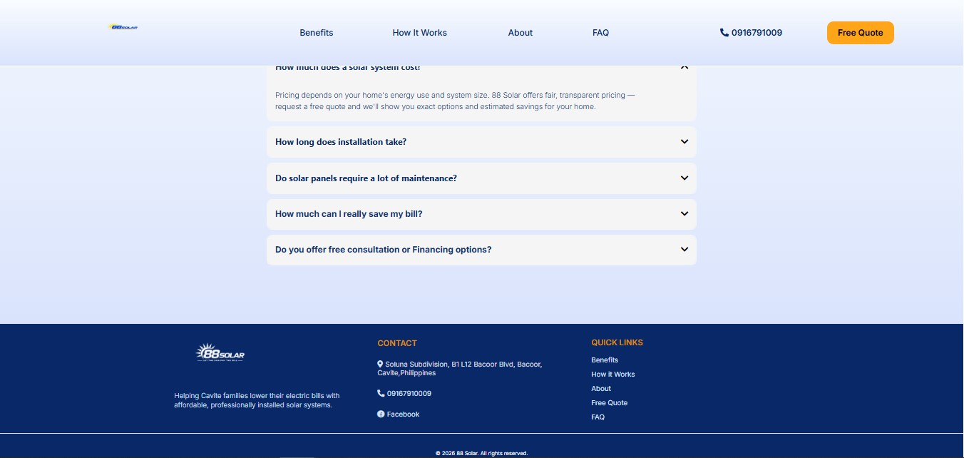Landing Page - Footer